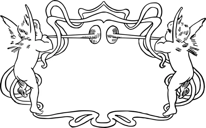 Angels with trumpets frame