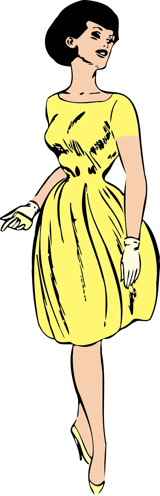 Elegant lady in yellow