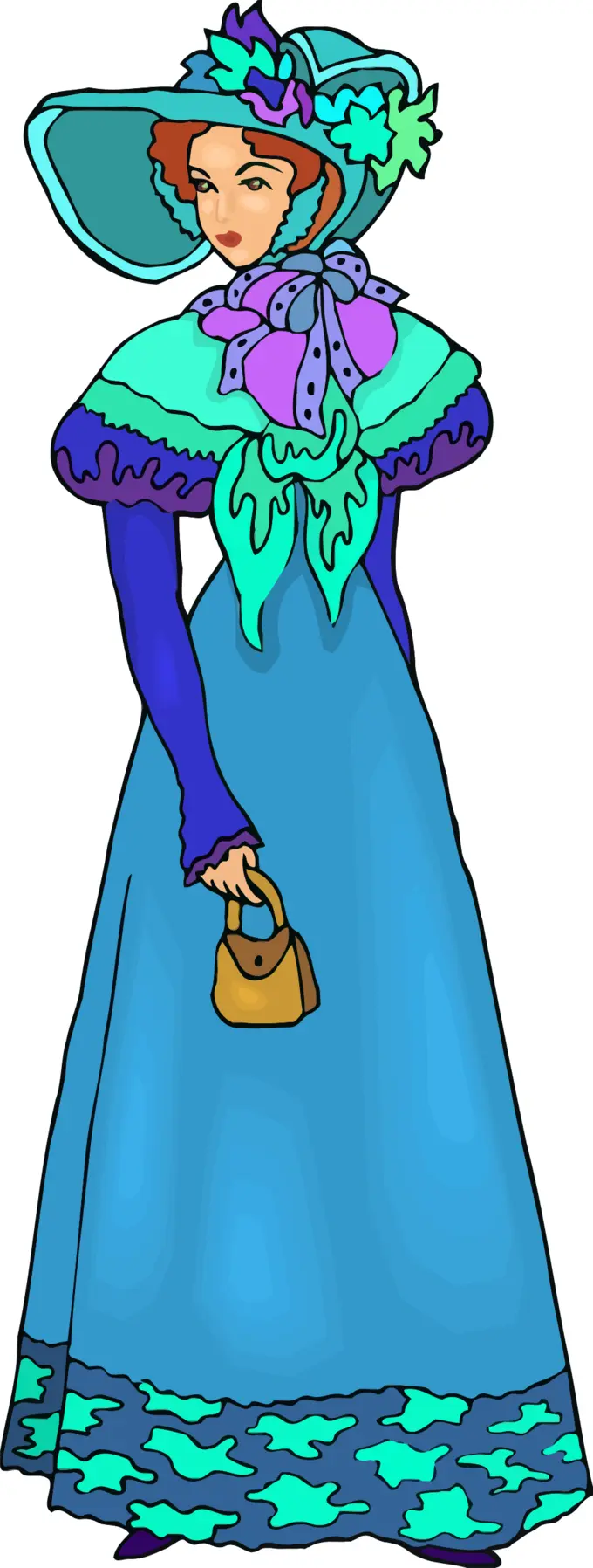 Elegant lady in blue