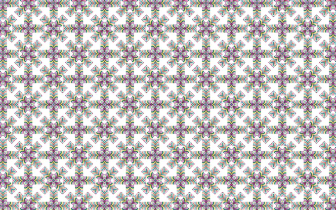 Flowery rainbow-colored pattern