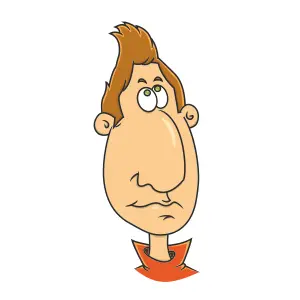 Man's head caricature