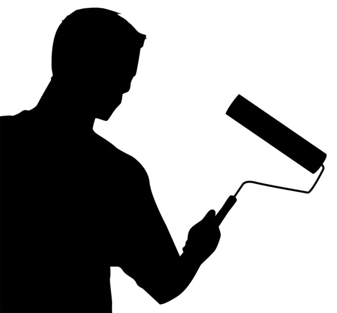 Man painting silhouette