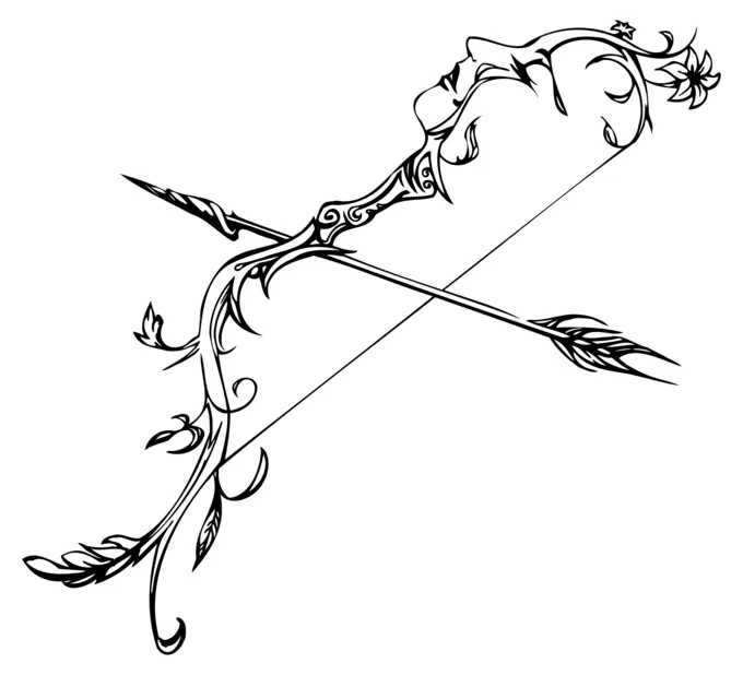 Ornamental bow and arrow