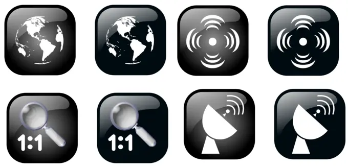 Geographical map icons