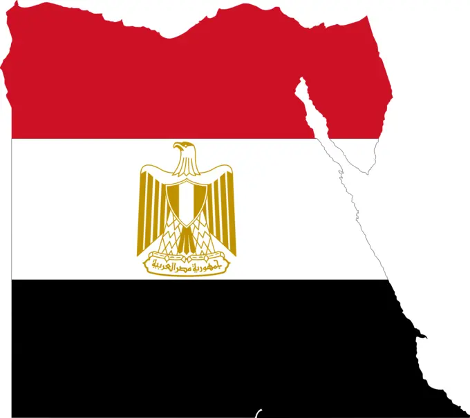 Egypt's flag and map