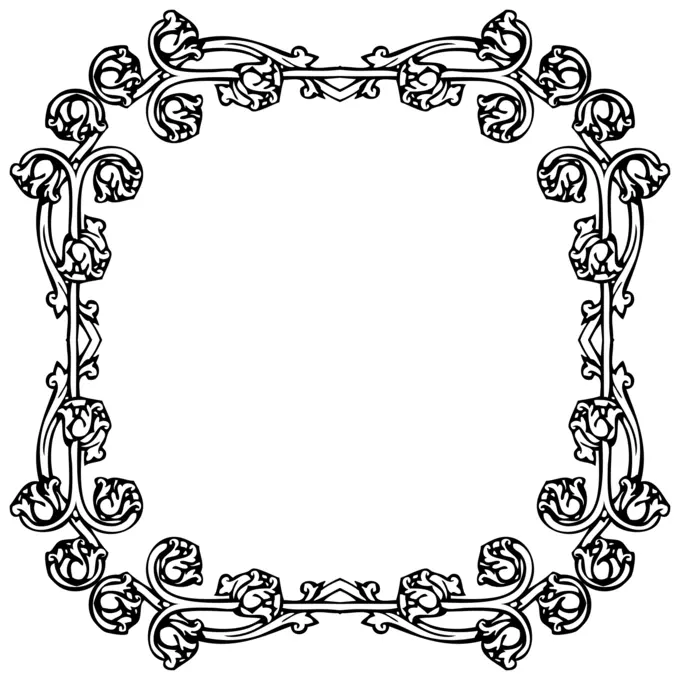Oval flowery frame