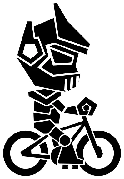 Abstract motorbike rider