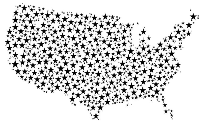 United States Map Stars