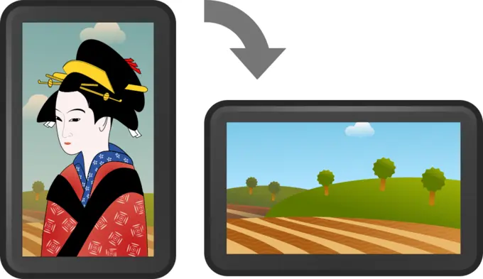 Portrait to landscape