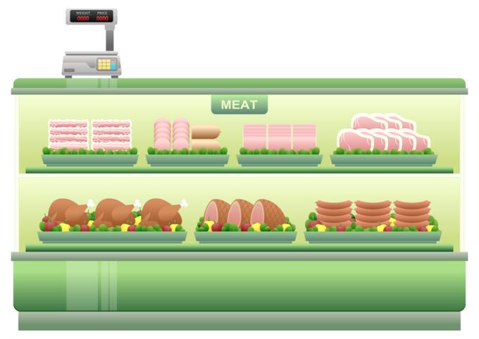 Supermarket meat counter