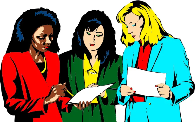 Women working in team