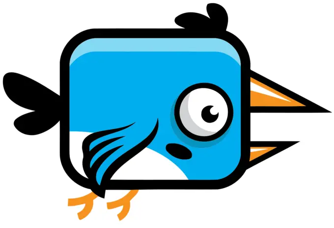 A bird from a cartoon