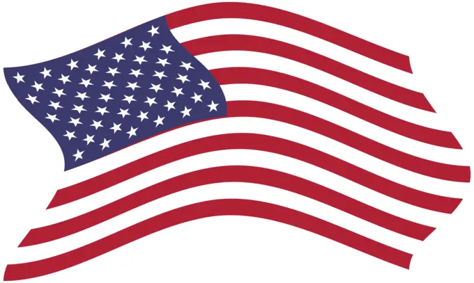 American flag on a windy day