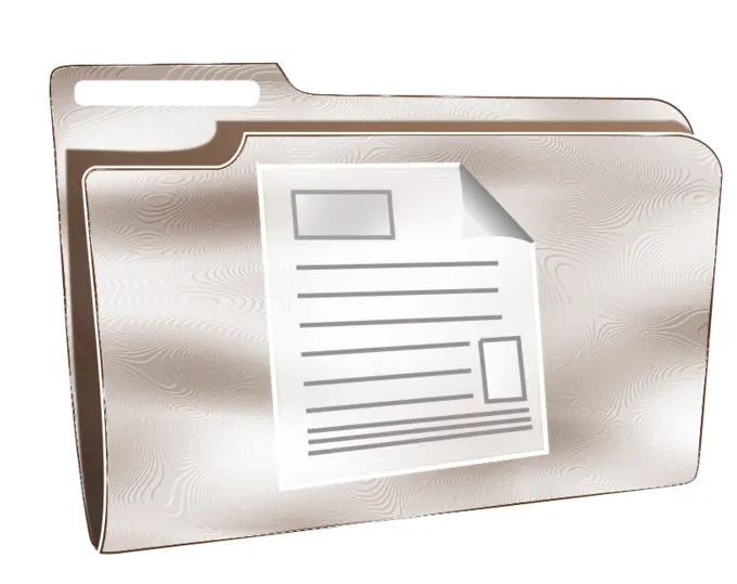 Vector illustration of plastic folder with document icon