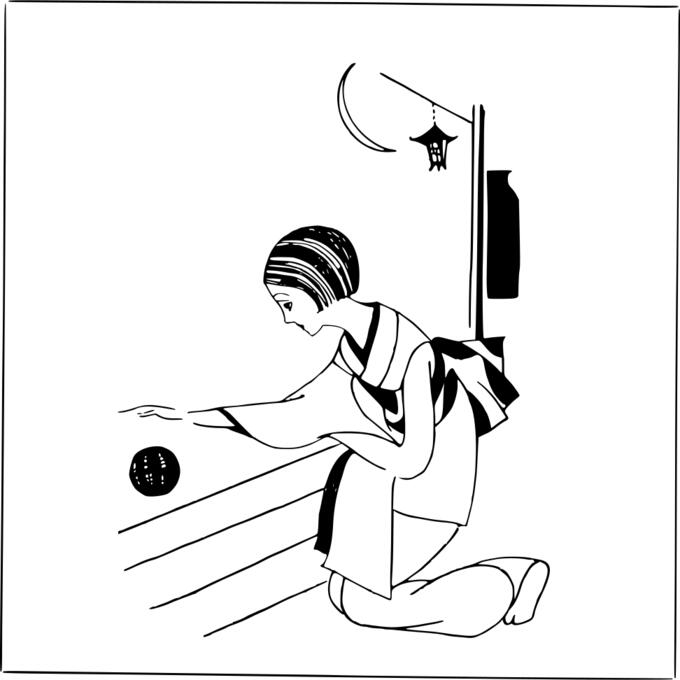 Drawing of a geisha