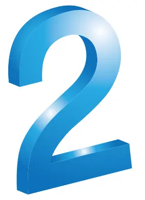 3D number 2 vector drawing