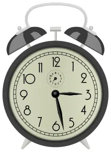 Clip art of classic clock with alarm bell
