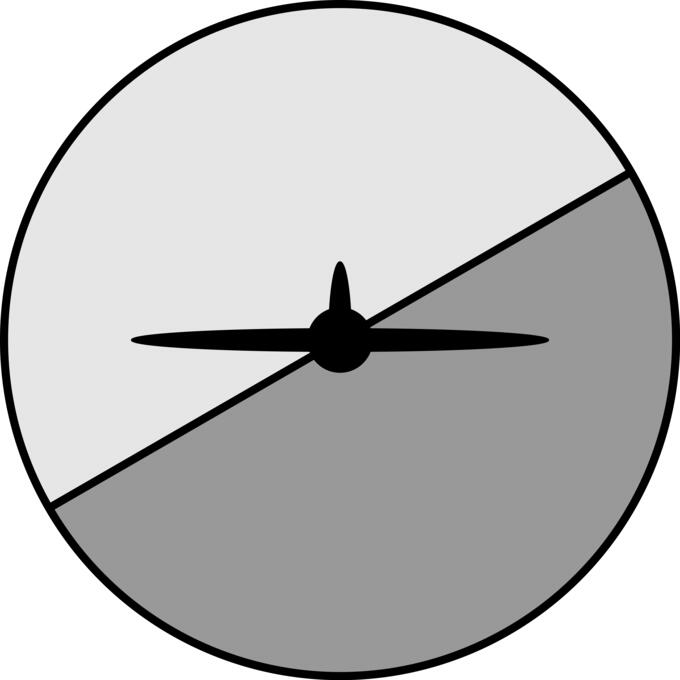 Artificial horizon and airplane silhouette