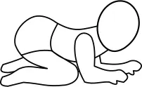 Outline shape of a toddler