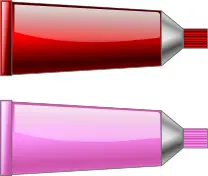 Vector graphics of red and pink colour tubes