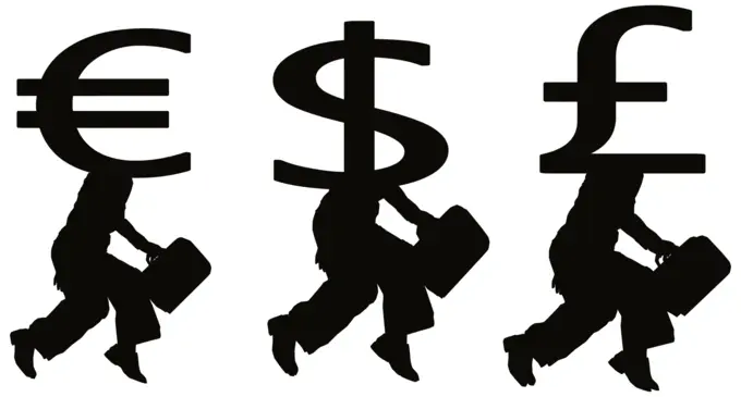 Money people silhouette vector image