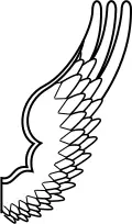 Drawing of a wing of mythological bird