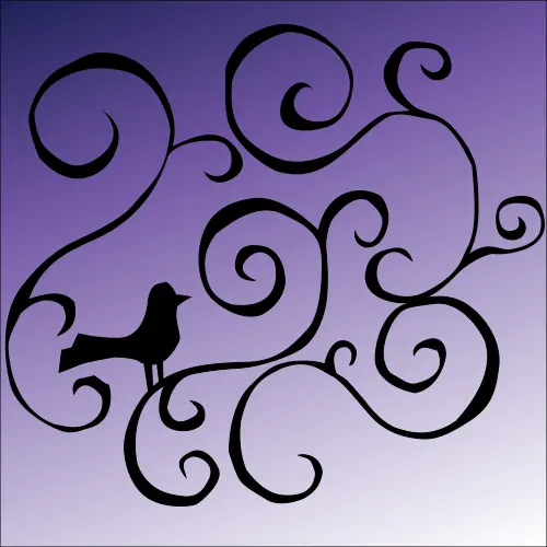 Small bird silhouette decoration vector graphics