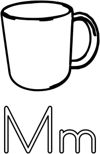 M is for Mug alphabet learning guide drawing