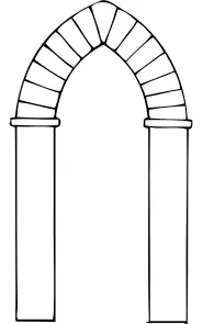 V-shaped arch vector graphics