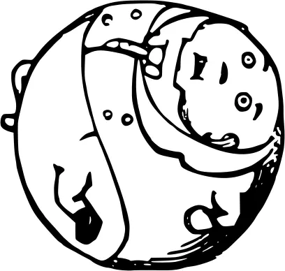 The ball man black and white image