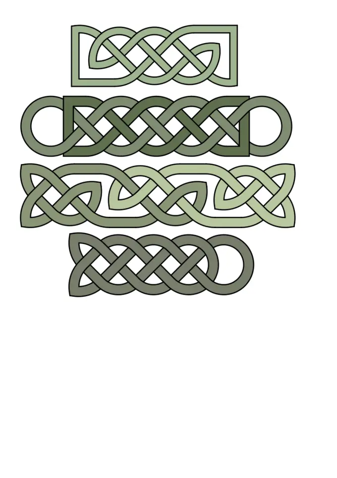 Vector image of selection of Celtic knot patterns