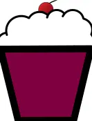 Clip art of purple cupcake with a cherry
