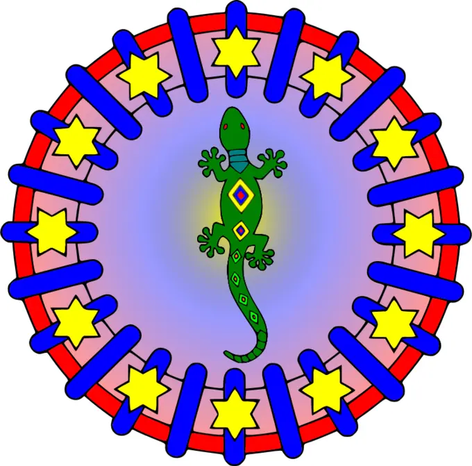 Iguana in a mandala vector clip art