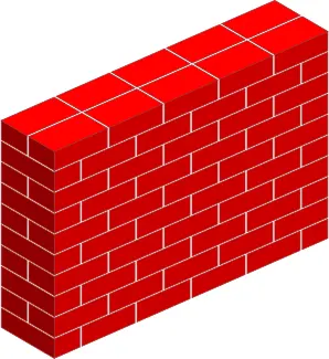 Simple red brick wall vector clip art