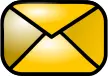 Vector illustration of shiny yellow e-mail web icon