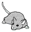 Clip art of spotty mouse in black and white