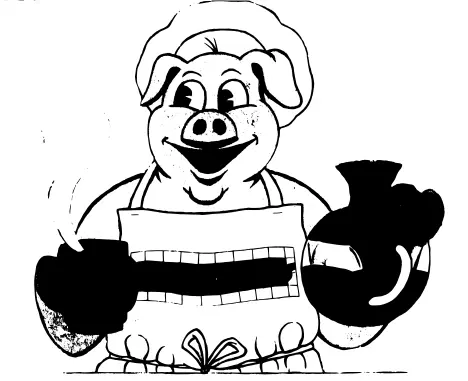 Eating breakfast like pig vector illustration