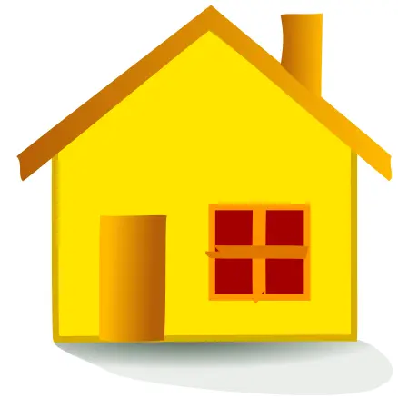 Vector graphics of small orange house icon