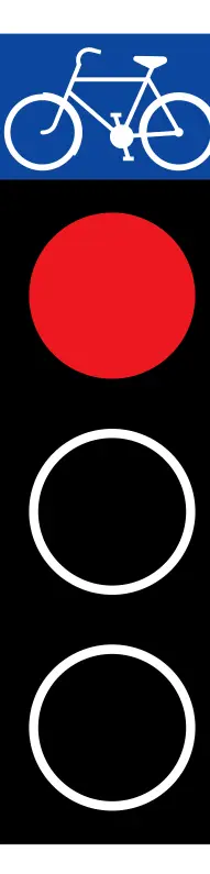Vector drawing of red traffic light for bicycles