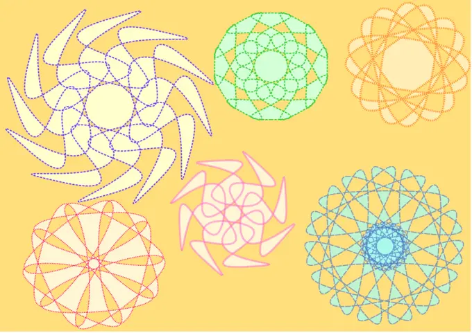 Vector graphics of selection of dotted line shapes