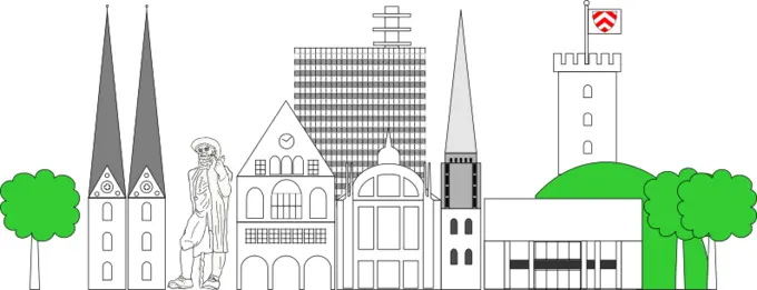 Buildings of Bielefeld City vector graphics