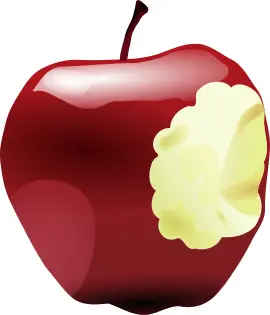 Apple with bite vector image