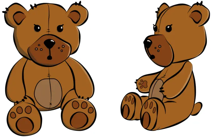 Vector image of stitched teddy bear