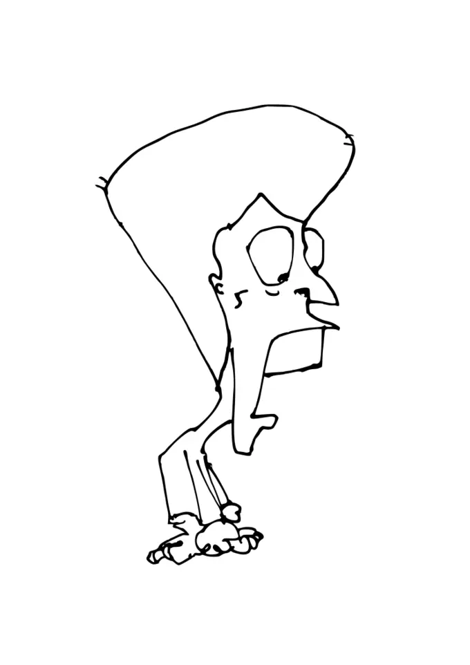 Cartoon lady figure with big head vector image