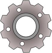 Vector clip art of gear with small holes