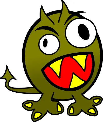 Vector image of angry green monster