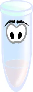 Vector image of cartoon test tube