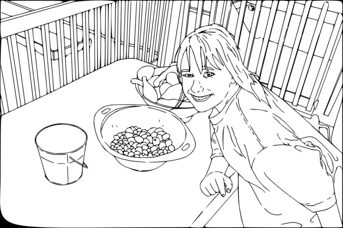 Young farm girl vector illustration