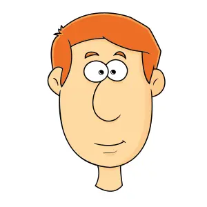 Vector graphics of small mouth man's face