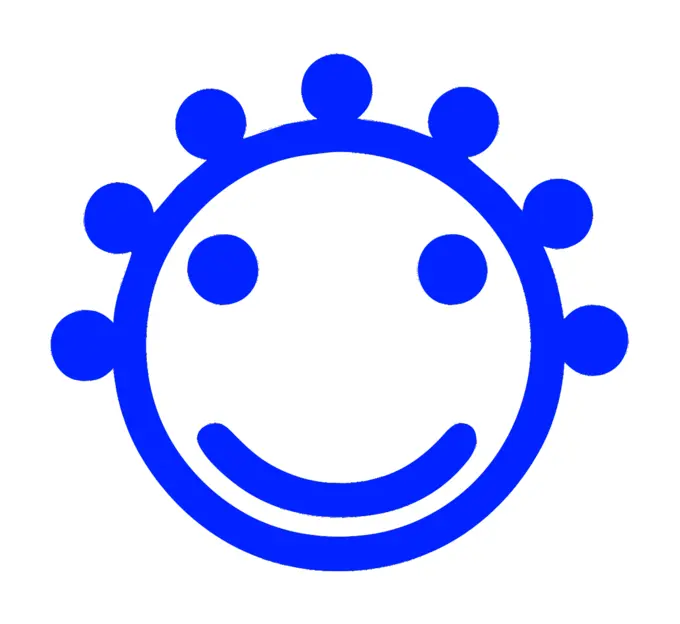 Blue smiley icon face vector drawing